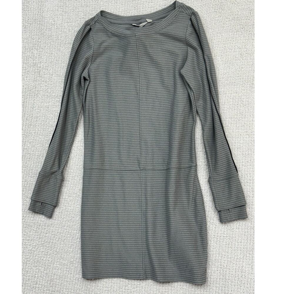 Athleta Women's Gray Striped Long Sleeve Dress Size S #50581